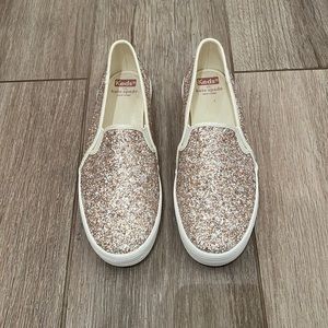 Kate Spade rose gold glitter Keds. Women’s size 8.5